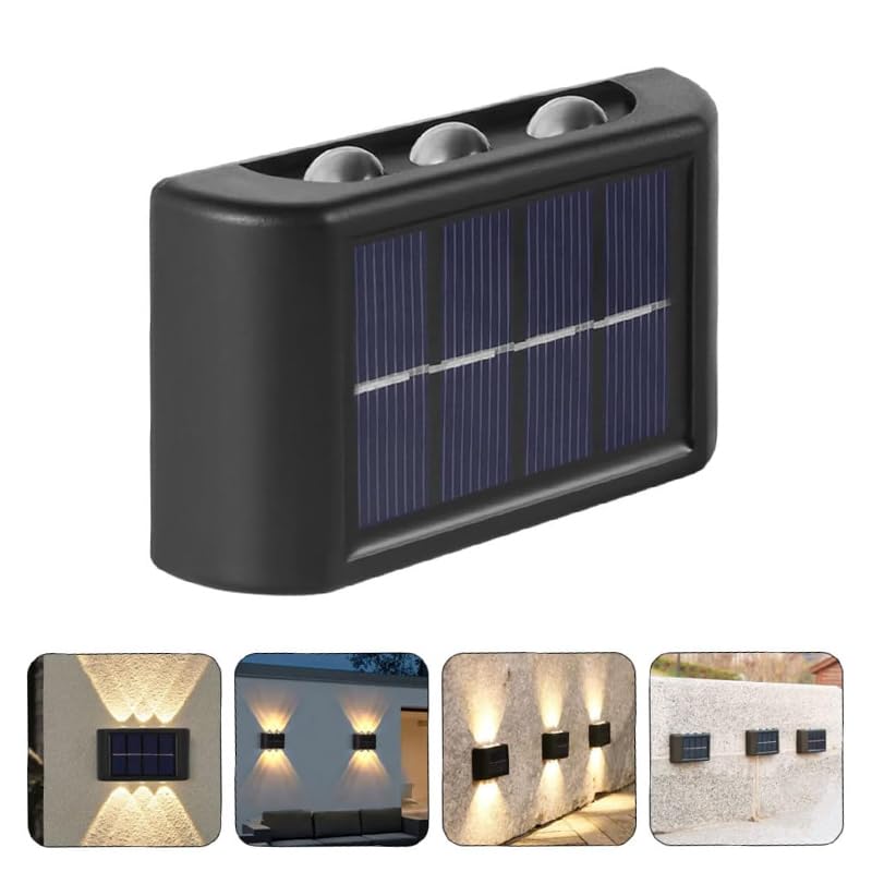 Solar Güneş Enerjili, Suya Dayanıklı ve Duvara Monteli 6 LED’li Aplik - Bahçe, teras, havuz kenarı,
