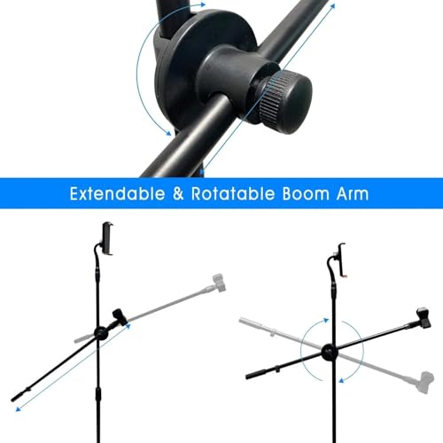Coverzone 190cm Maksimum Uzunluk Mikrofon Standı Multi Fonksiyonel 2in1 Mikrofon ve Tablet Stand Katlanabilir Açısı Ayarlanabilir Zemin Üstü - Canlı müzik Mikrofon telefon stand 103SP