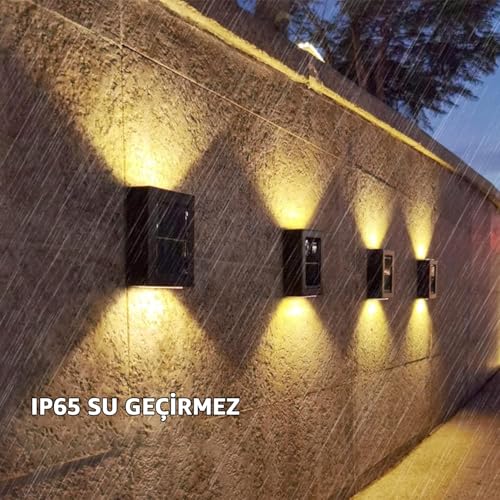 Robeve Tekli Solar Bahçe Aydınlatması Güneş Enerjili Bahçe Aydınlatması Duvar Lambası Çift Taraflı Aplik Işık Led Işık