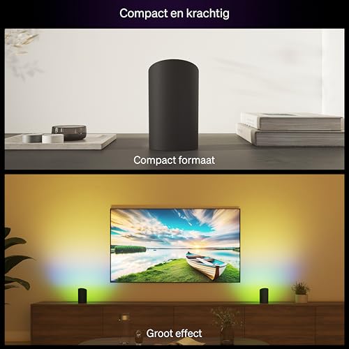 Philips Hue Flare Akıllı Duvar Aydınlatma - Siyah - Renkli ışık, ColorCast teknolojisi, Bluetooth uyumlu, Alexa, Apple Home ve Google Assistant ile sesli kontrol