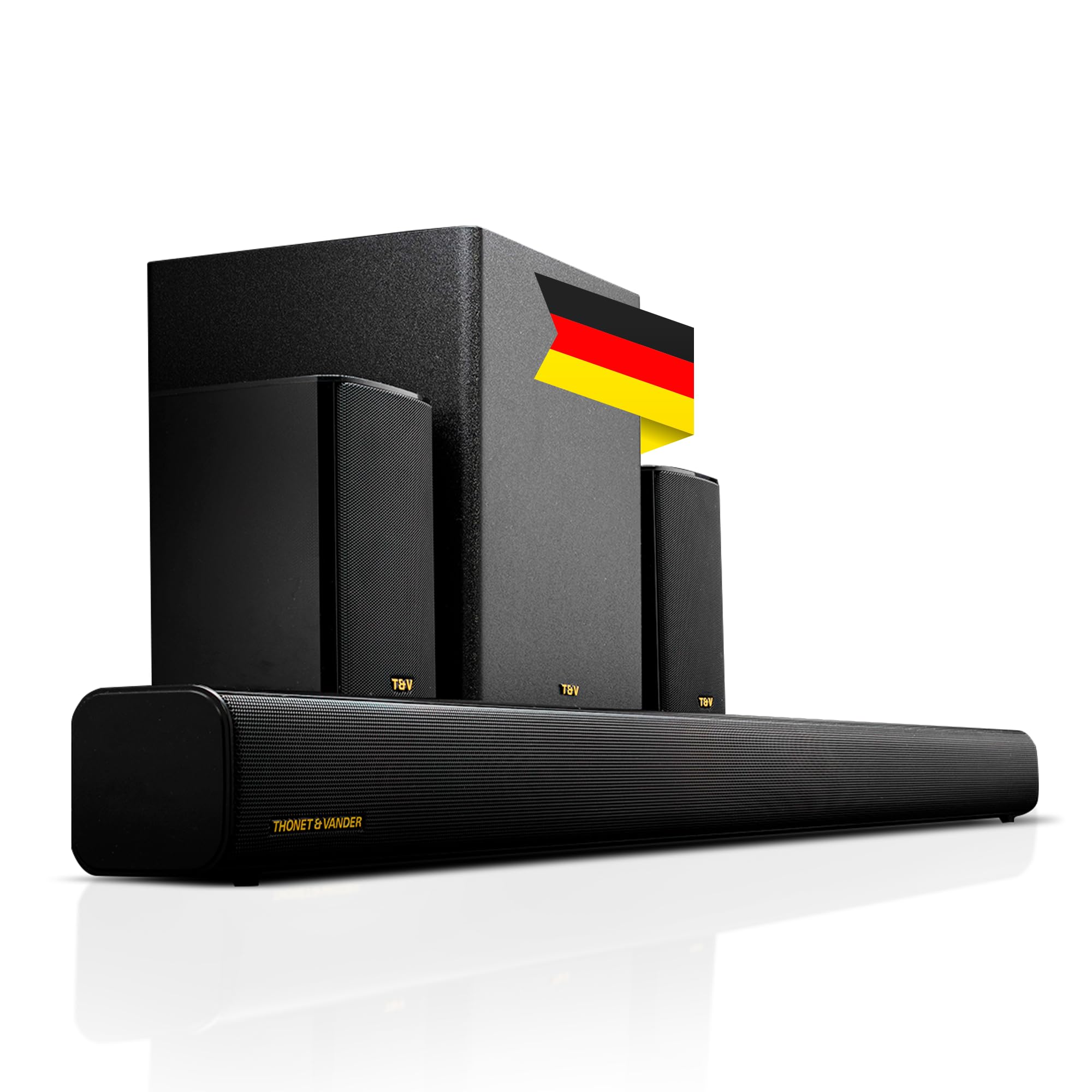 Thonet & Vander Rein 200W RMS Soundbar + Subwoofer 5.1 Hoparlör Bluetooth HDMI Uzaktan Kumanda