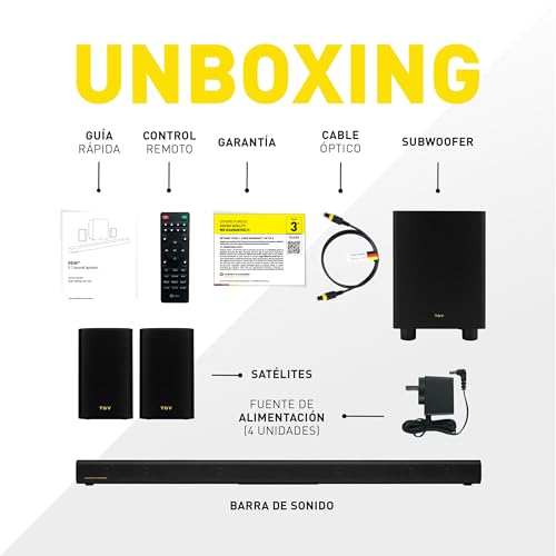 Thonet & Vander Rein 200W RMS Soundbar + Subwoofer 5.1 Hoparlör Bluetooth HDMI Uzaktan Kumanda
