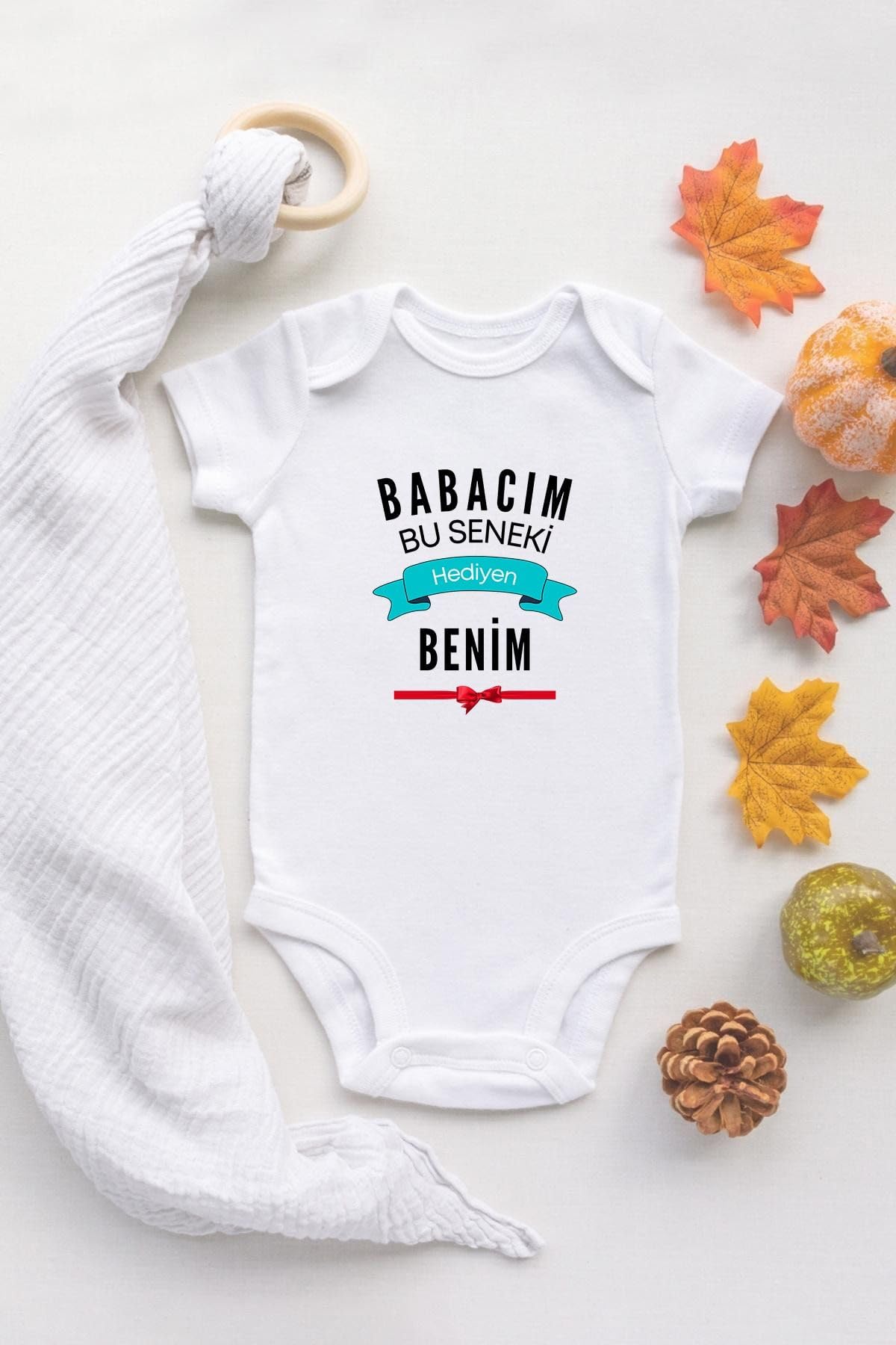 Özel Tasarım Doğum Günün Kutlu Olsun Baba Bebek Body Baba Doğumgünü Hediye Bebek Badi Zıbın 6248-LMN, 6 Ay