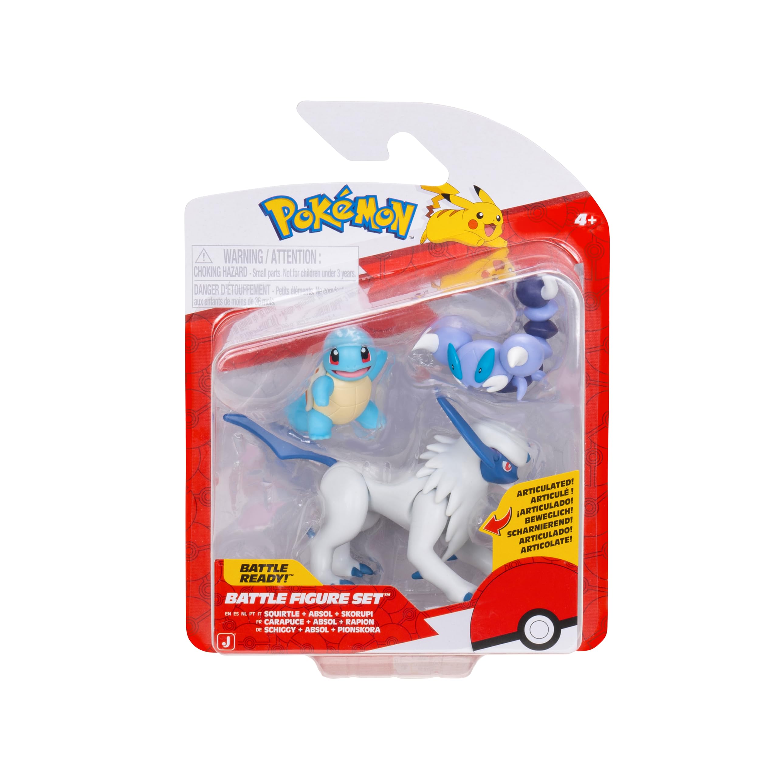 Pokémon PKW4096 - Savaş Figürü Seti - Schiggy, Skorupi, Absol, Resmi Figür Seti