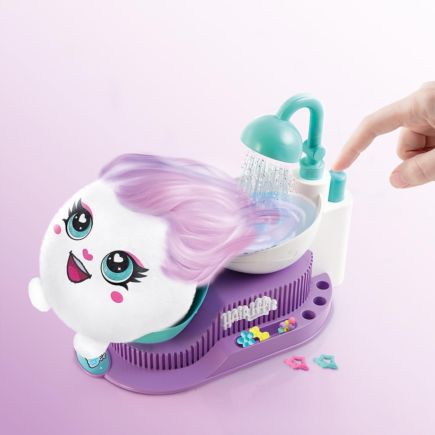 Canal Toys - Airbrush Plush Hair'iffic Salon – Çocuklara uygun pelüş hayvan, pille çalışan airbrush, şablonlar ve yıkama istasyonu, yaratıcı ve tekrar kullanılabilir (6 yaşından itibaren)