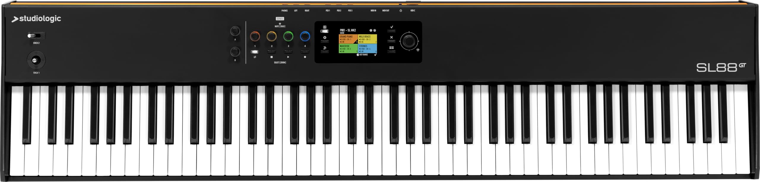 Studiologic SL88 GT MK2 | 88-Tuş TP/400 Wood Graded Hammer Action Sahne ve Stüdyo kullanımına hazır Piyano Stili MIDI Klavye