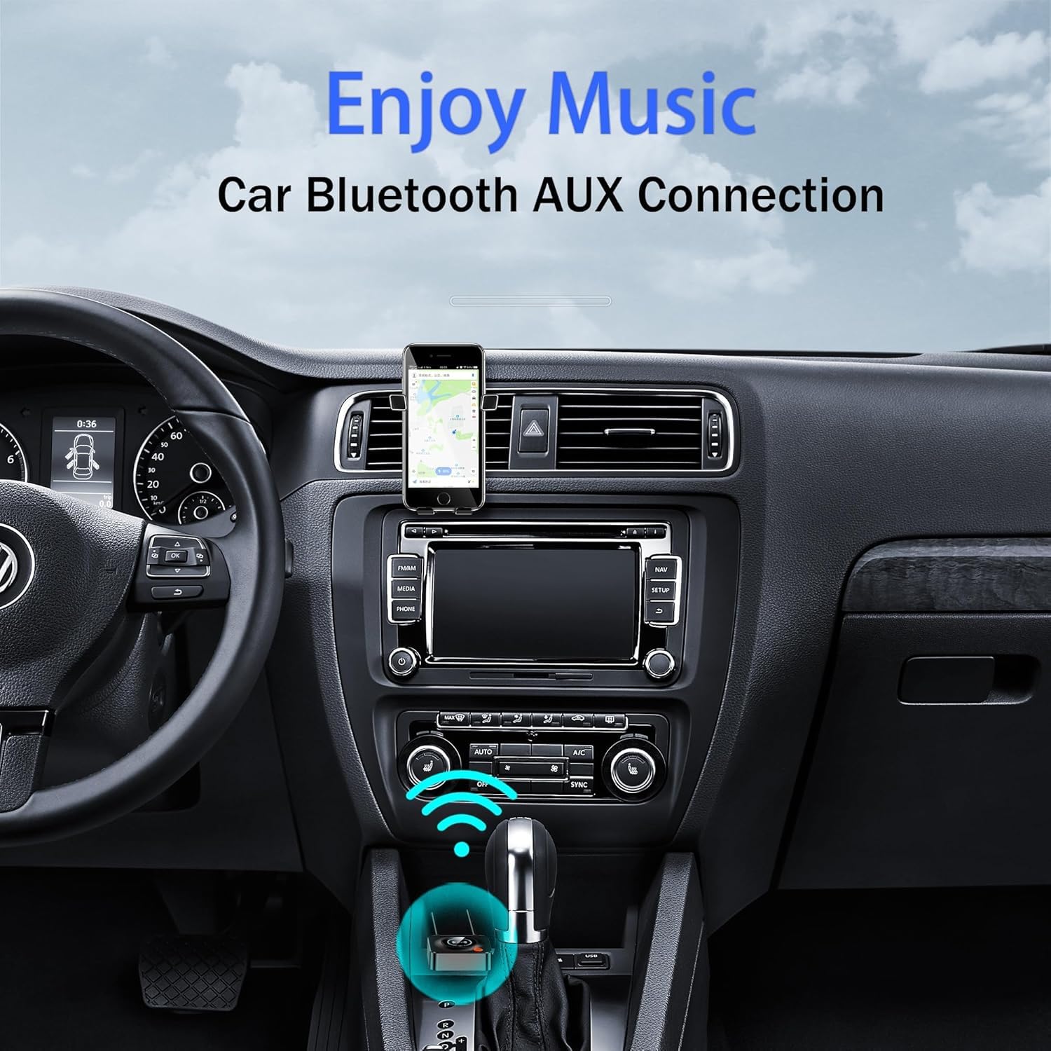 Coverzone Bluetooth Alıcısı, HI-FI için Bluetooth Adaptörü, Hoparlörler için Blue tooth Alıcısı, Ev Stereo Sistemi (3,5 mm AUX, RCA, TF, NFC) C52