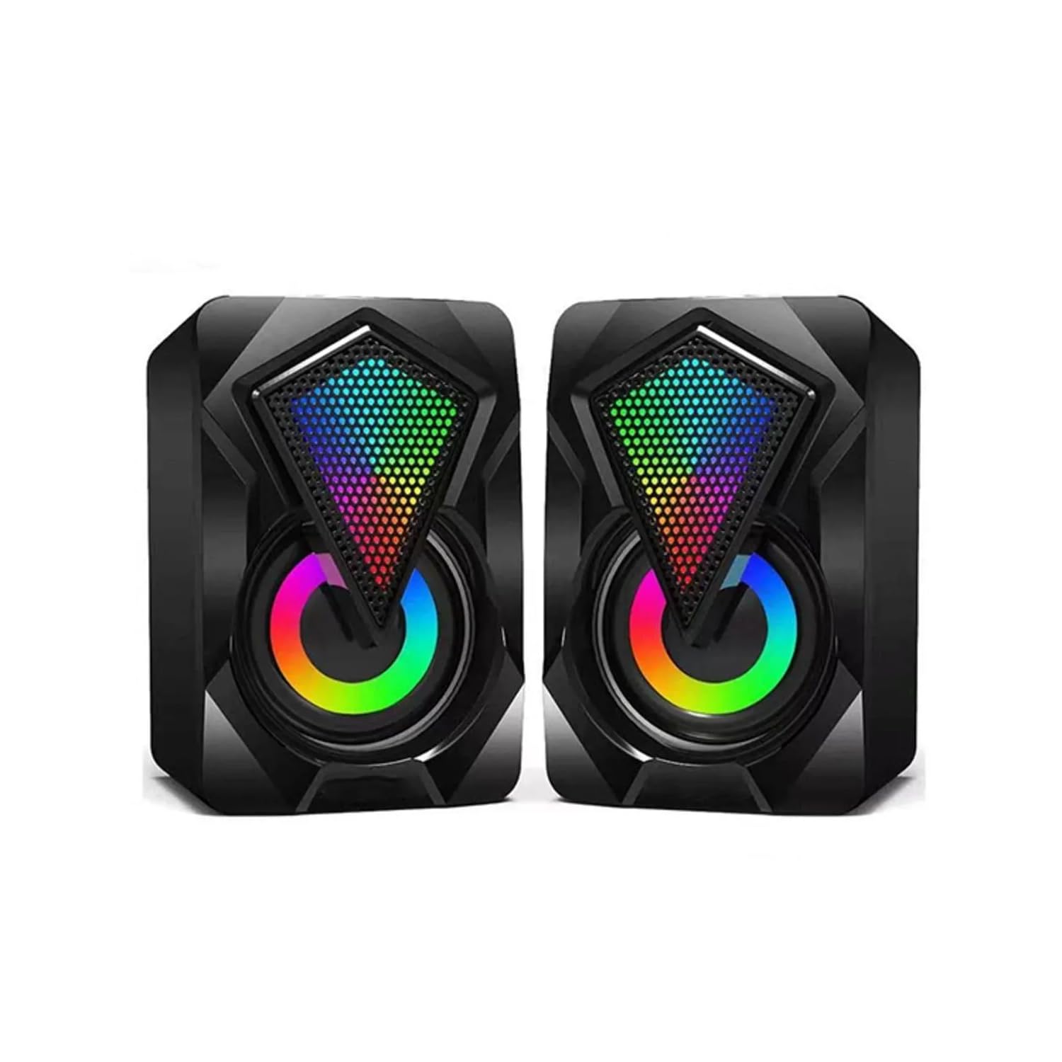 Microcase RGB LED 6W Stereo USB Hoparlör 3.5mm Jacklı Oyuncu Ses Sistemi - AL5217