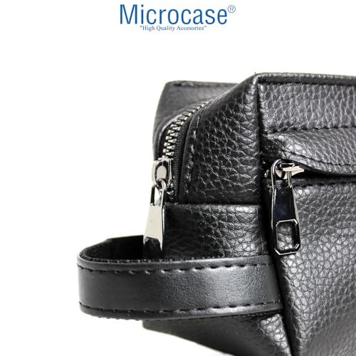 Microcase 2 Gözlü Bileklik Tutmalı Günlük Deri El Çantası Traş Çantası Seyahat Çantası - AL5234