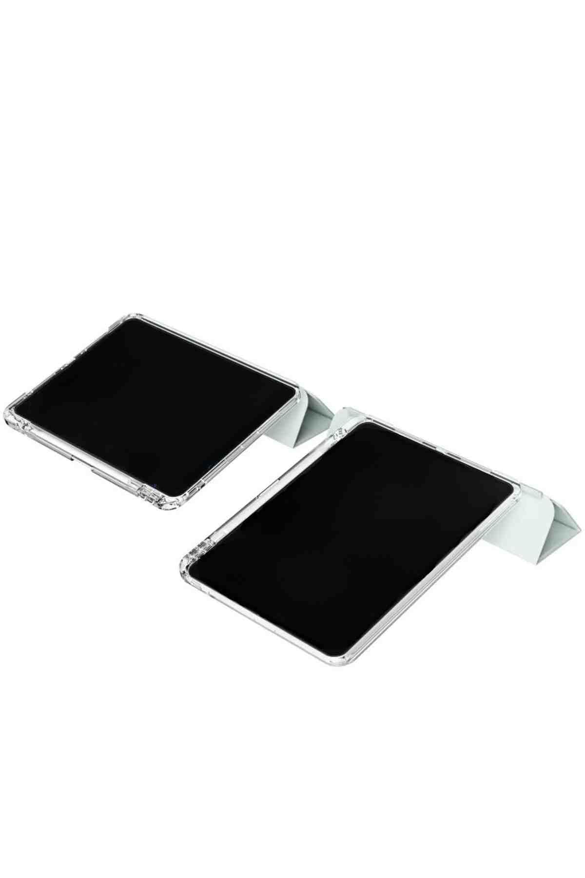 iPad 11. Nesil Uyumlu A16 2025 Airbagli Manyetik Ayrılabilen Fuchsia Sliding Tablet Kılıfı Açık Yeşil