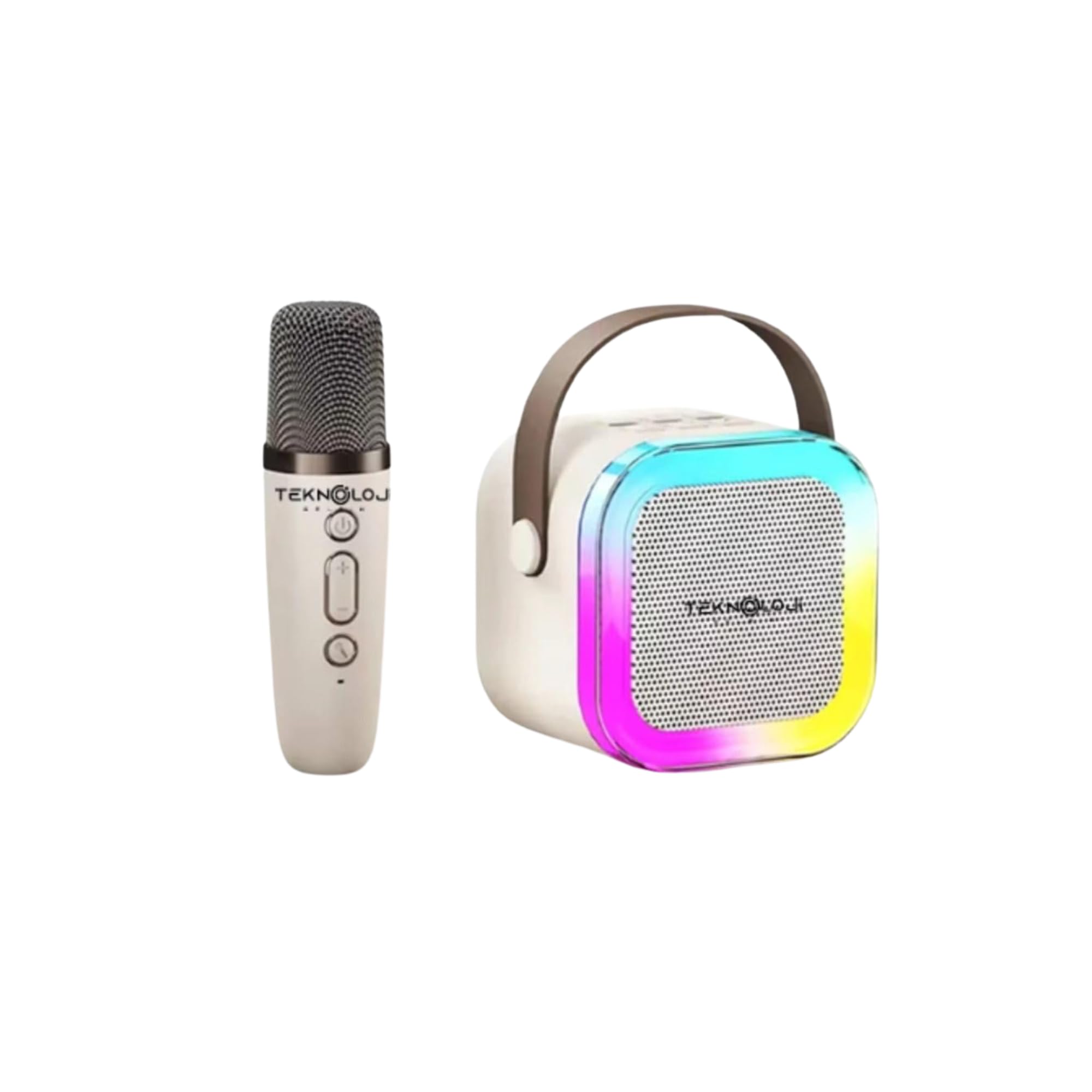 K12 Kablosuz Bluetooth Hoparlör Karaoke Mikrofon 5 Ses Efektli Rgb Hd Stereo ?es Usb/Sd/FM