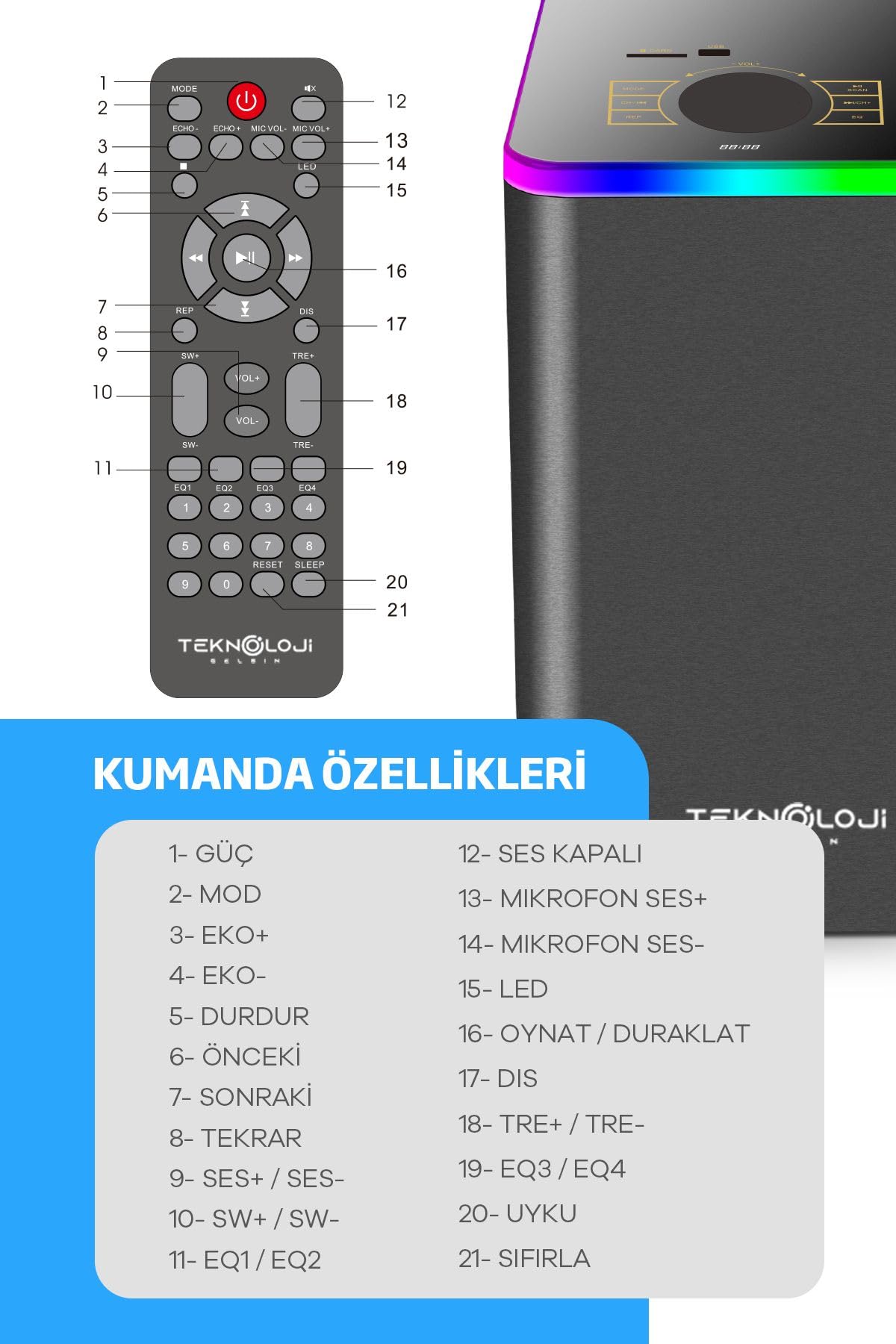 HP-TV04 5+1 Soundbar Ev Sinema Sistemi Stereo Hd Ses Kalitesi Rgb Kablolu 45W AMFİ 15WX5 SOUNDBAR