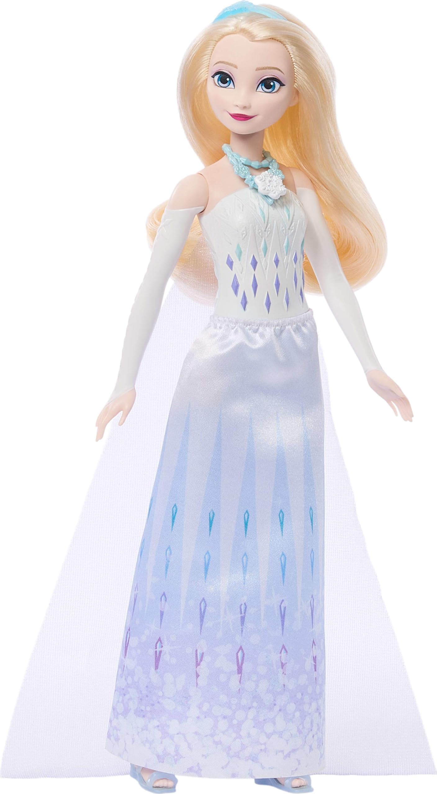 Mattel Filmden ilham alan Mattel Disney Karlar Ülkesi Elsa bebek, aksesuarlar, kar tanesi şeklinde değerli taş kutusu ile çocuk yüzüğü dahil 8 sürpriz ve 9 oyun parçası, JJY36