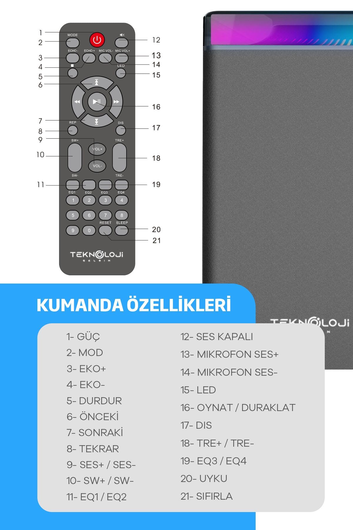 HP-TV01 3+1 Soundbar Ev Sinema Sistemi Stereo Hd Ses Kalitesi Rgb Kablolu 45W AMFİ 15WX3 SOUNDBAR