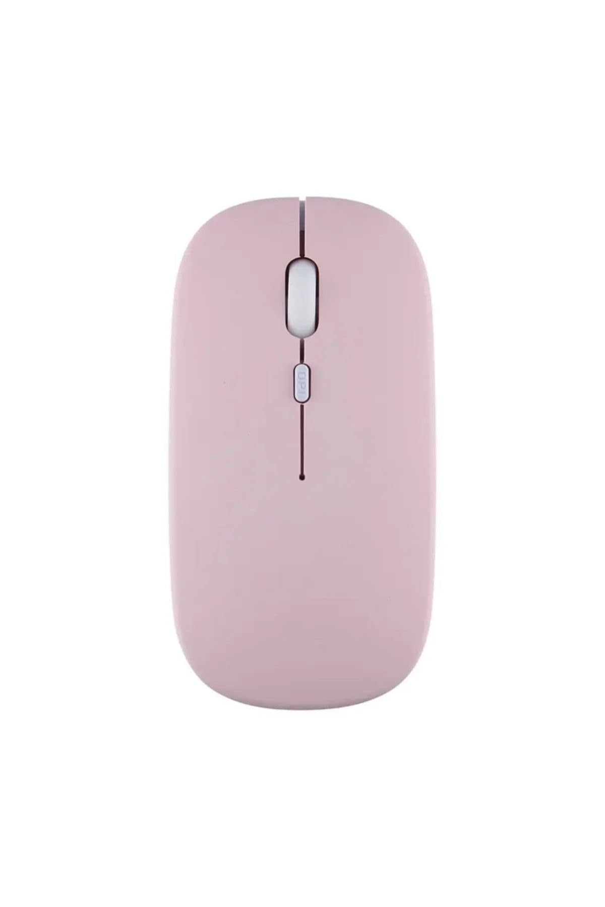ıPad Pro11 2./3./4. Nesil Uyumlu Şarj Edilebilir Tablet Kablosuz Bluetooth Mouse Pembe