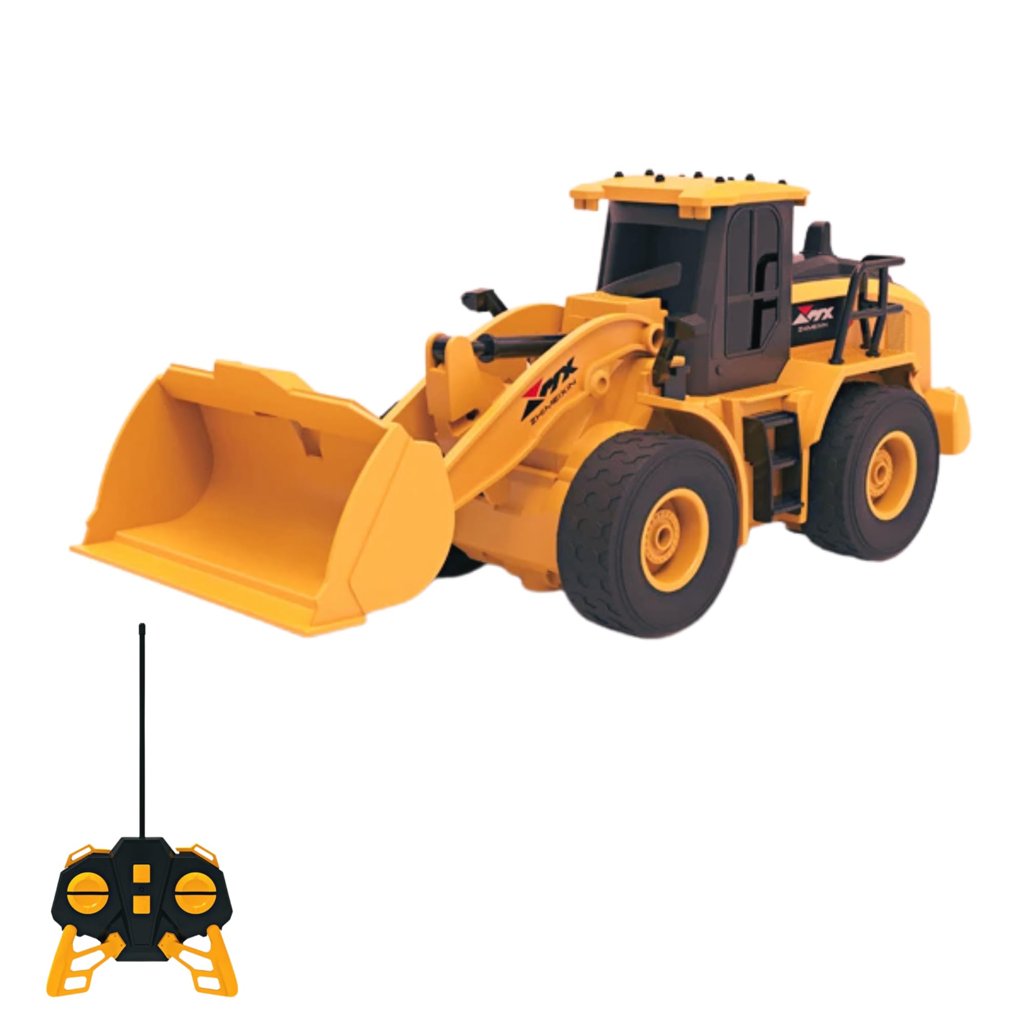 Uzaktan Kumandalı 40 MHz Tam Fonksiyonlu Rc İş Araçları Led Işıklı Kepçeleri, Damperi ve Vinç Hareketlidir (Kule Vinç-Kepçe-Bulldozer-Kamyon) (Bulldozer)