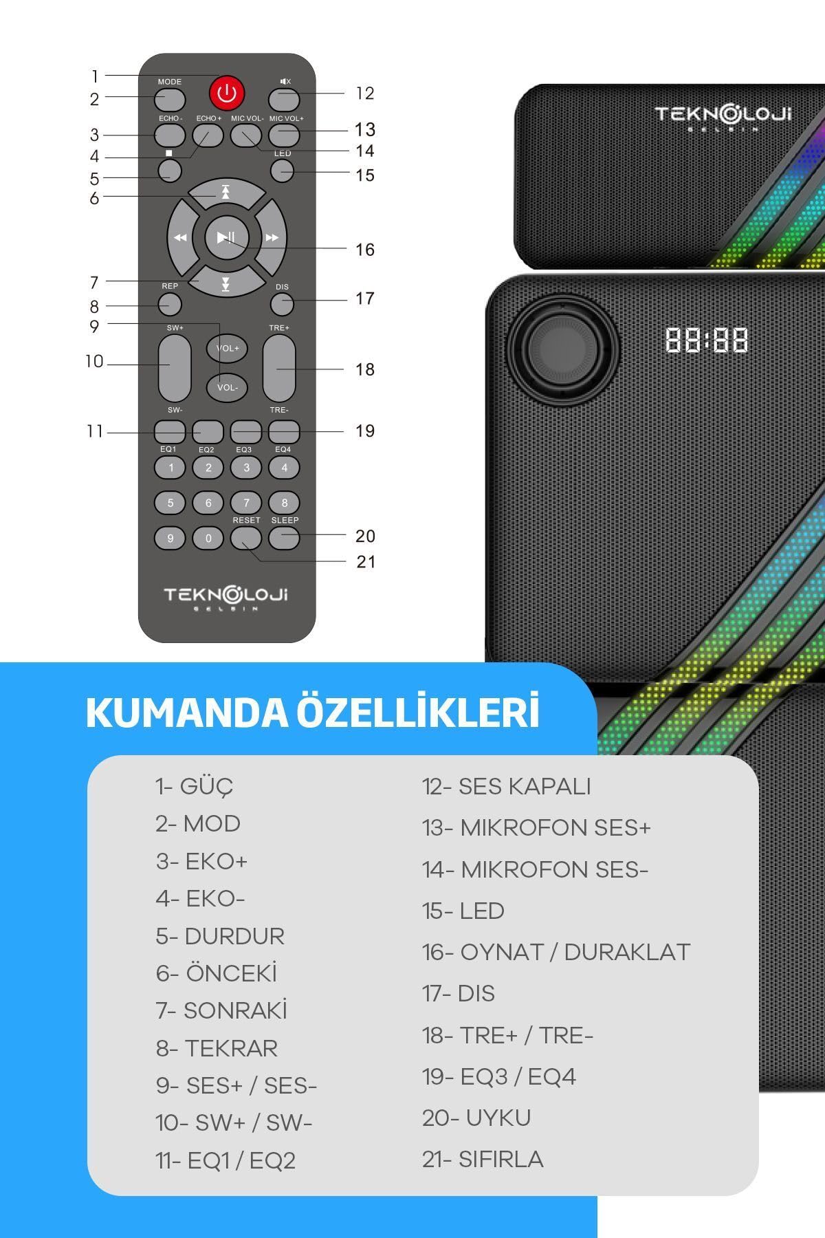 HP-TV03 5+1 Soundbar Ev Sinema Sistemi Stereo Hd Ses Rgb Kablolu 100 Watt AMFİ 15WX5 SOUNDBAR