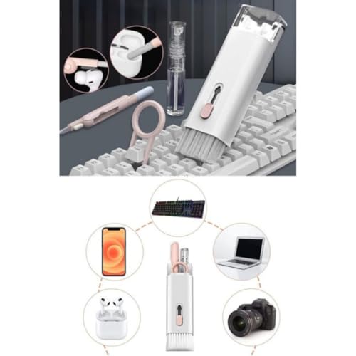 Jouis 7'si 1 arada Elektronik Temizleme Kiti, Klavye Temizleyici, Dizüstü Bilgisayar Temizleme Kiti Monitör, Cep Telefonu, Bluetooth, Kulaklık, Lego, Airpods, Dizüstü Bilgisayar Kamera (Pembe)