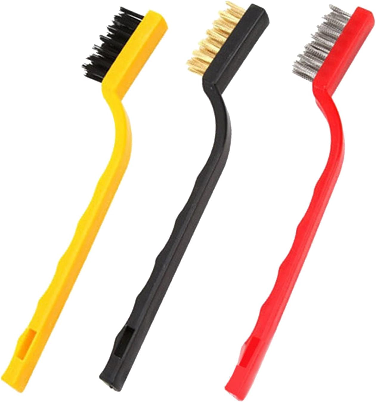 Kyrotech 3'lü Mini Tel Fırça Seti, Paslanmaz Çelik, Bakır ve Naylon Kıllı Temizleme Fırçaları, Gaz Ocağı, Musluk, Mutfak Köşe ve Dar Alanlar İçin Temizlik Aleti