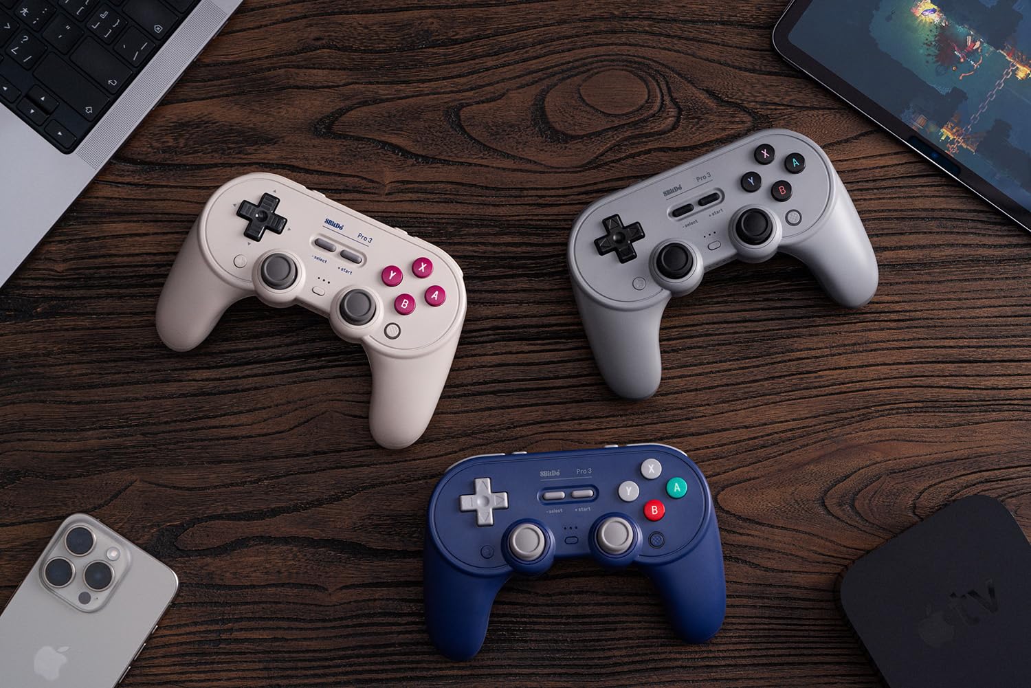 8BitDo Pro 3 Bluetooth Controller for Switch/Switch 2 – TMR Joysticks, Swappable ABXY Buttons, Pro Back Buttons, Charging Dock, Hall Effect Triggers, for Windows, Apple, SteamOS, Android - Gray
