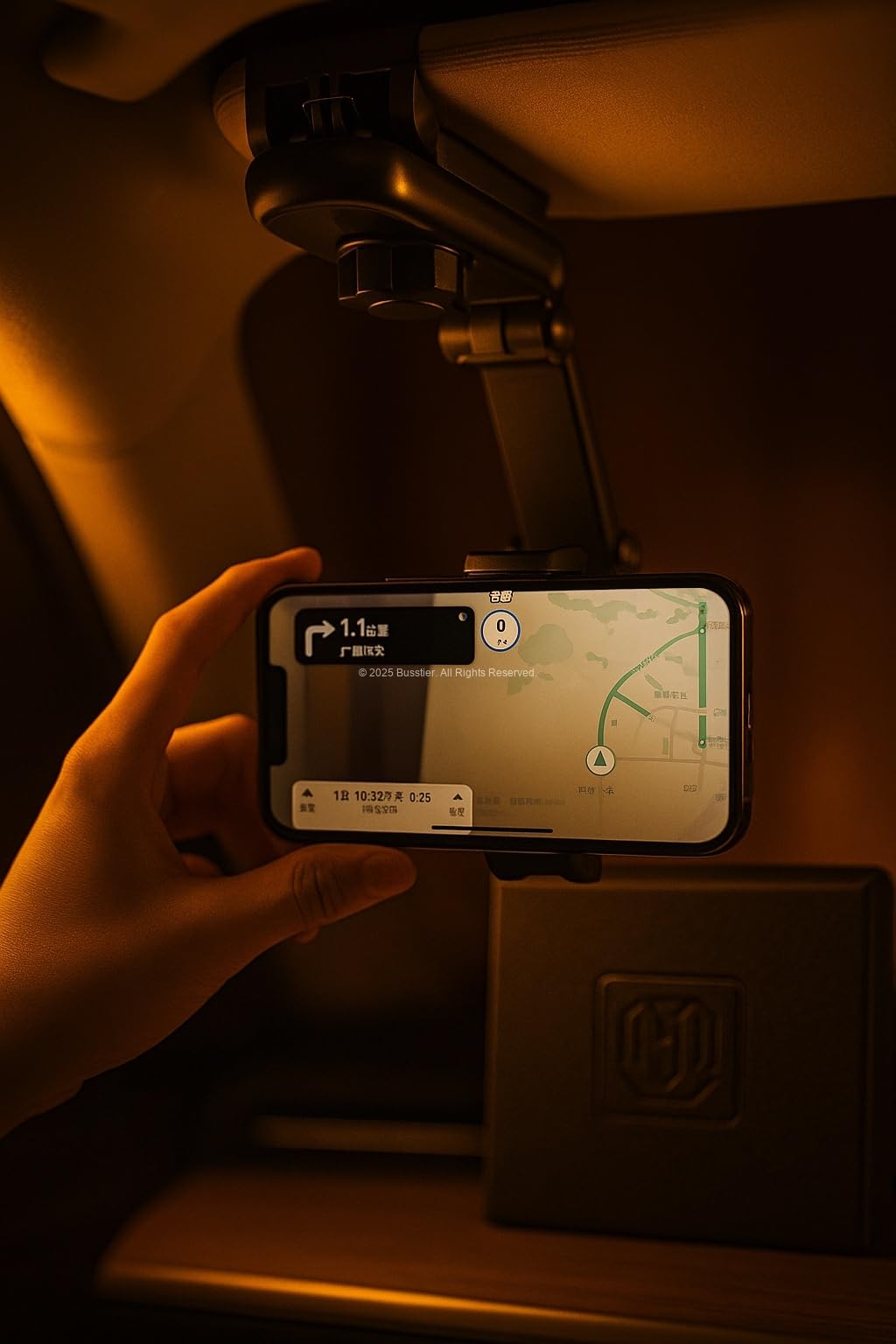 Busstier Güneşlik Üzerine Takılan, 1080° Döner Ayarlı, Araç Telefon Tutucu, Universal Evrensel Cep T