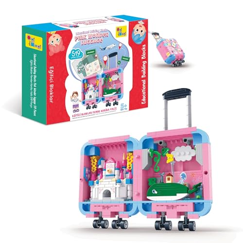 Ogi Mogi Toys Eğitici Bloklar Pembe Valiz 519 Parça Yapı Seti