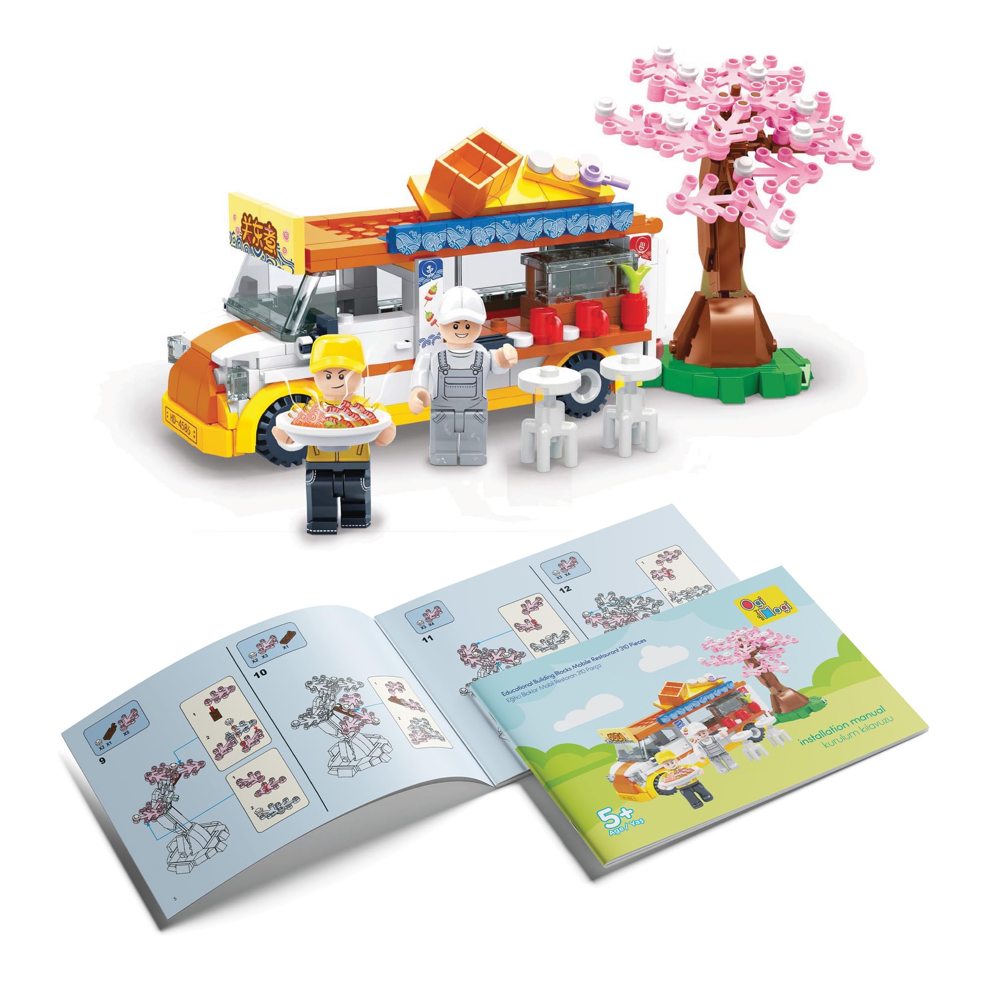 Ogi Mogi Toys Eğitici Bloklar Mobil Restoran 310 Parça Yapı Seti