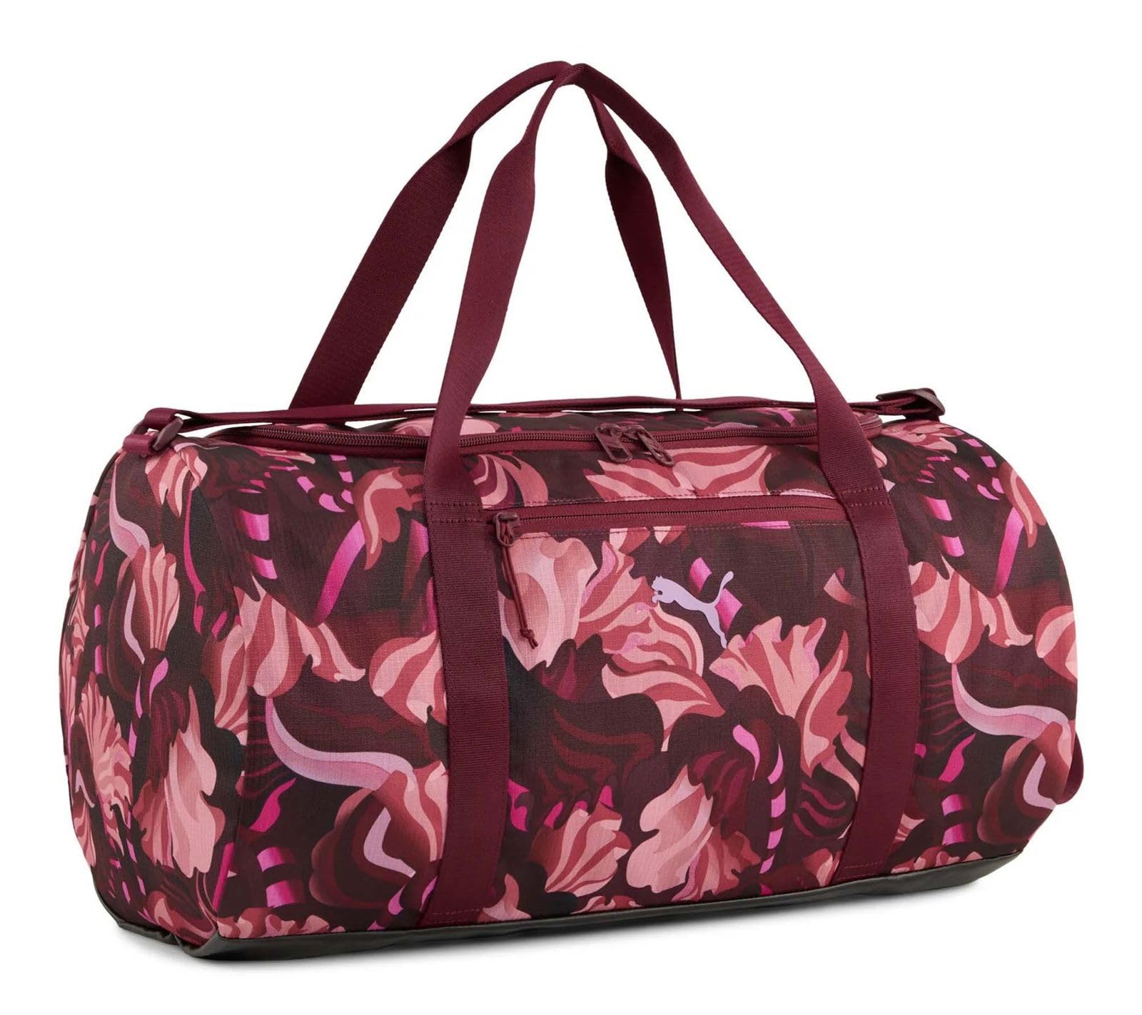PUMA Kadın AT FLORAL RIBBON Barrel Bag Spor Çantası Ruby Shimmer-Poised Pink-AOP Tek Beden
