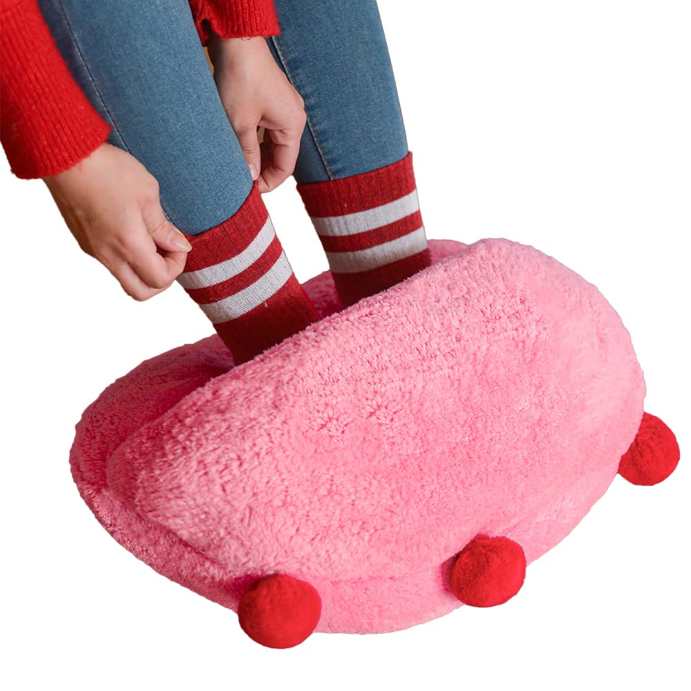 Özgüner Peluş Ayak Isıtıcısı – Yumuşak ve Sıcak Tutucu Ev Terliği – Kadın ve Erkek İçin (pembe)
