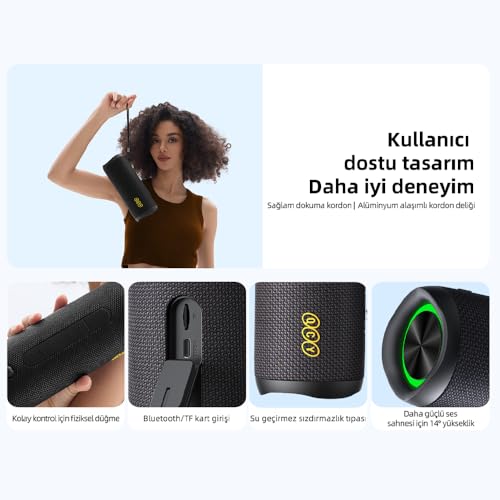 QCY SP7 RGB Bluetooth Hoparlör Mavi