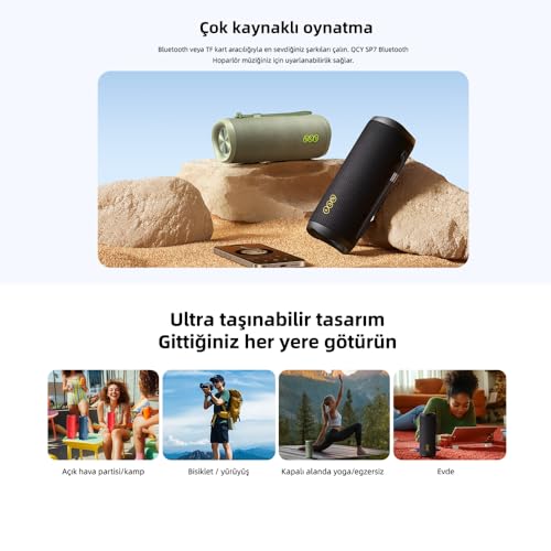 QCY SP7 RGB Bluetooth Hoparlör Mavi