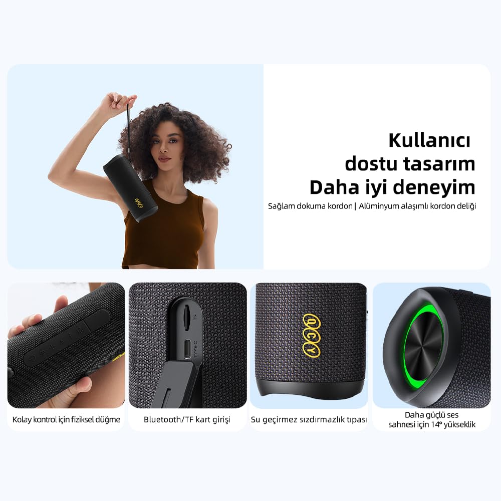QCY SP7 RGB Bluetooth Hoparlör Mavi