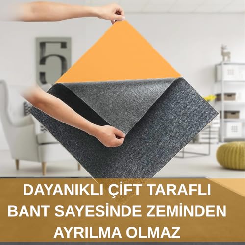 BEYLİNİ Kendinden Yapışkanlı Halıfleks Keçe Kaymaz Ev Tekne Ofis Yat Denizlicik Marina Karo Halısı 50x50 CM