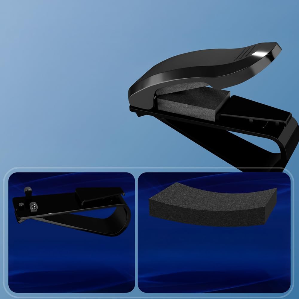 Araç İçi Gözlük Tutucu Kart Tutucu Minimalist Yaylı Klips Oto Gözlük Tutucu Siyah
