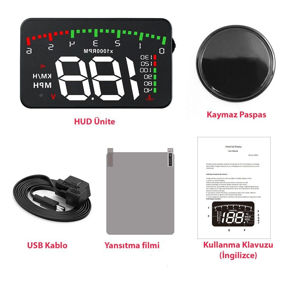 DailyTech HUD Head Up Display 3.5 İnç OBD Sanal Gösterge Paneli