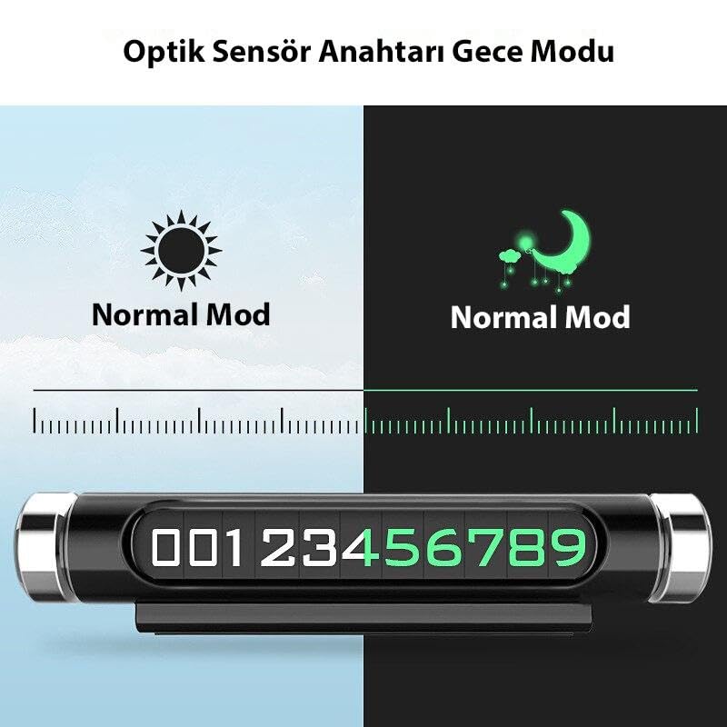 DailyTech Araba Araç Park Numaratör Telefon Numarası Yazma GÜMÜŞ GRİ