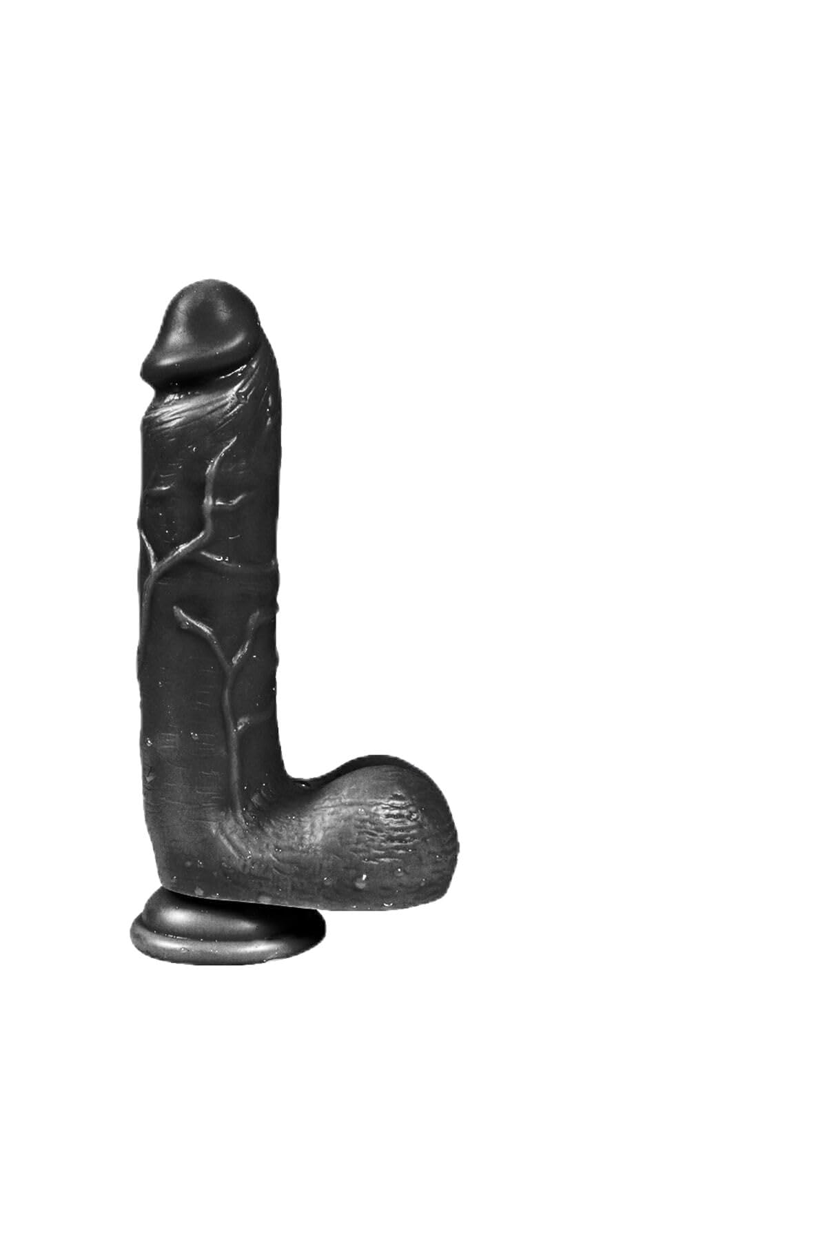 TruvaShop 21 Cm Vantuzlu Gerçekçi Tam Realistik Yapay Siyah Zenci Dildo Penis