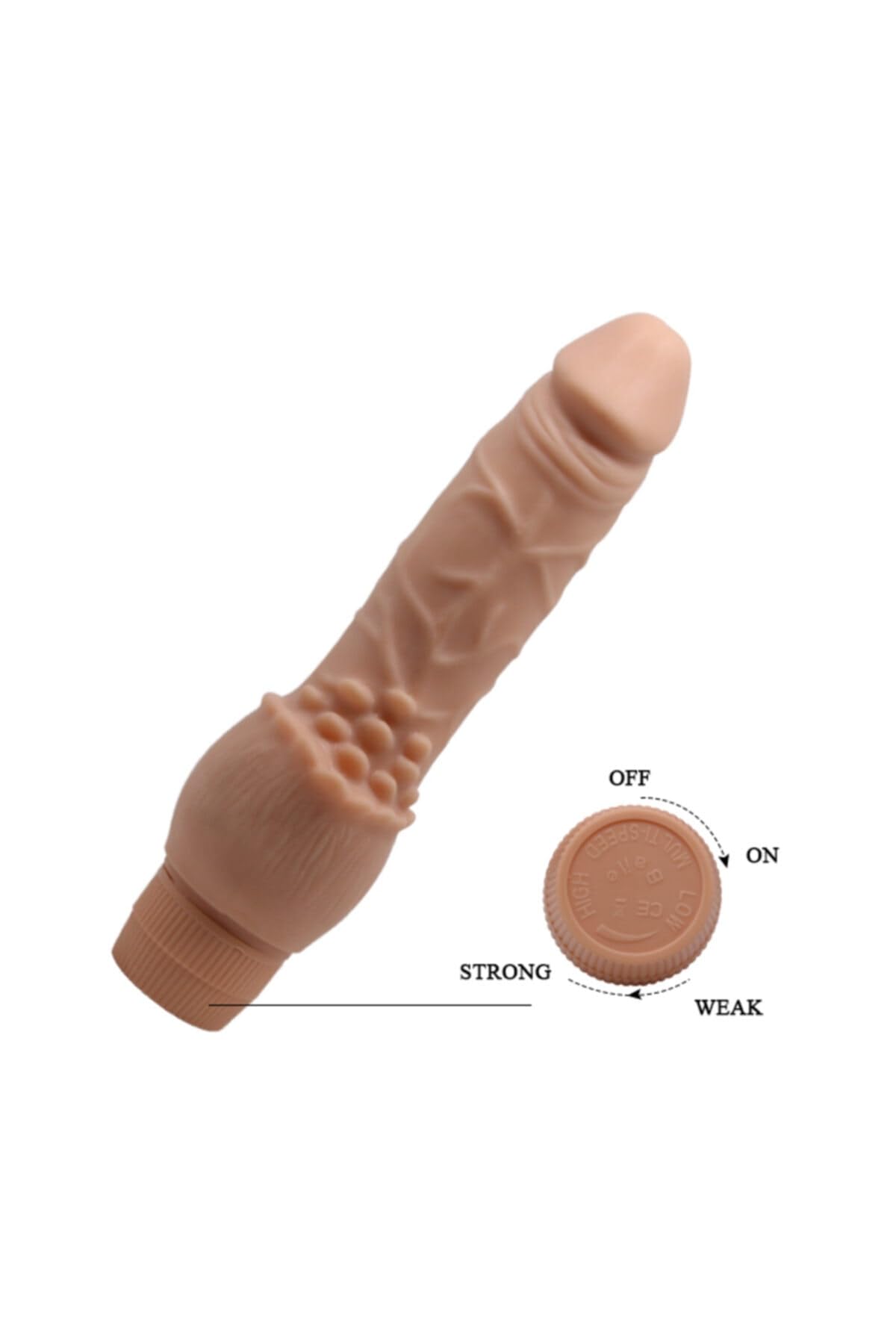 TruvaShop 20 cm Titreşimli Realistik Vibratör Gerçekçi Kalın Penis