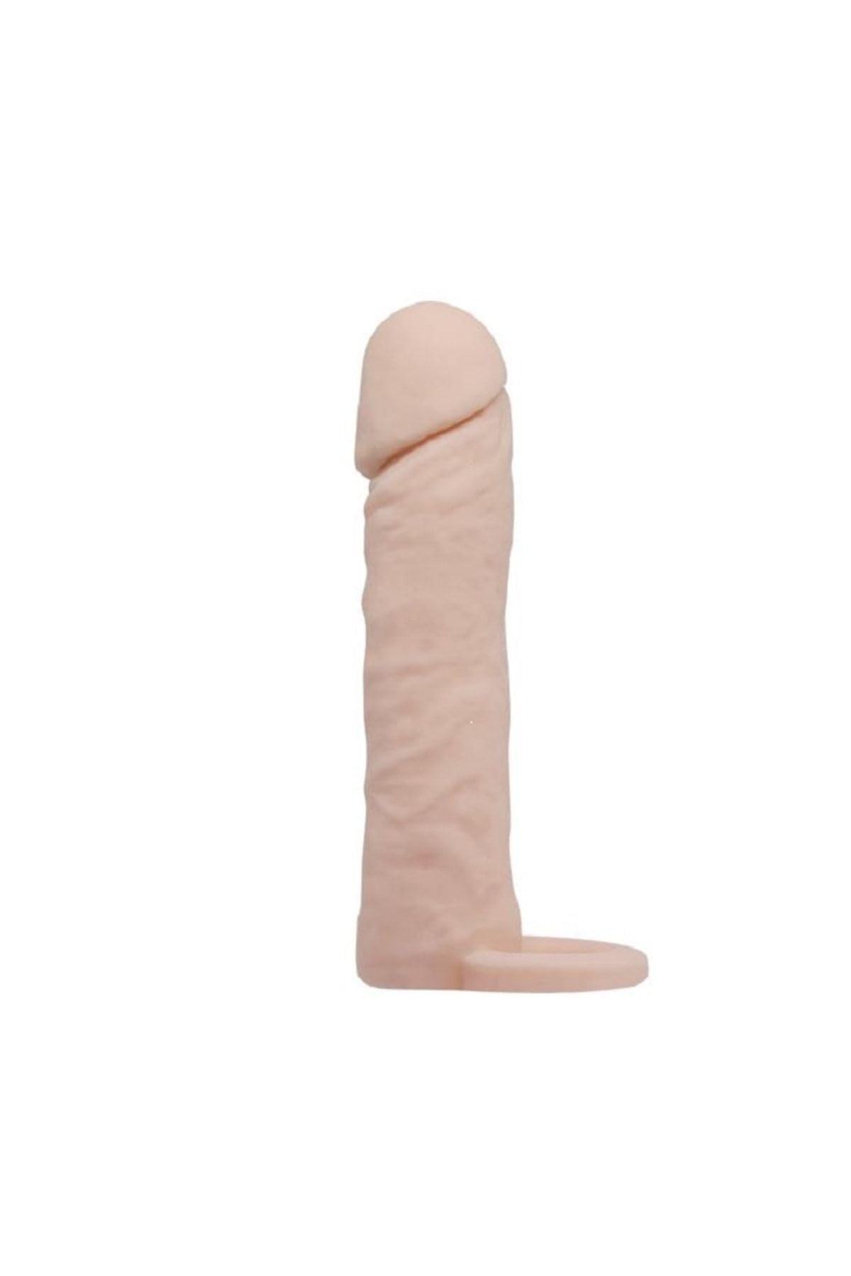 TruvaShop, 4 Cm Dolgulu Realistik Uzatmalı Penis Kılıfı Ten Rengi Penis