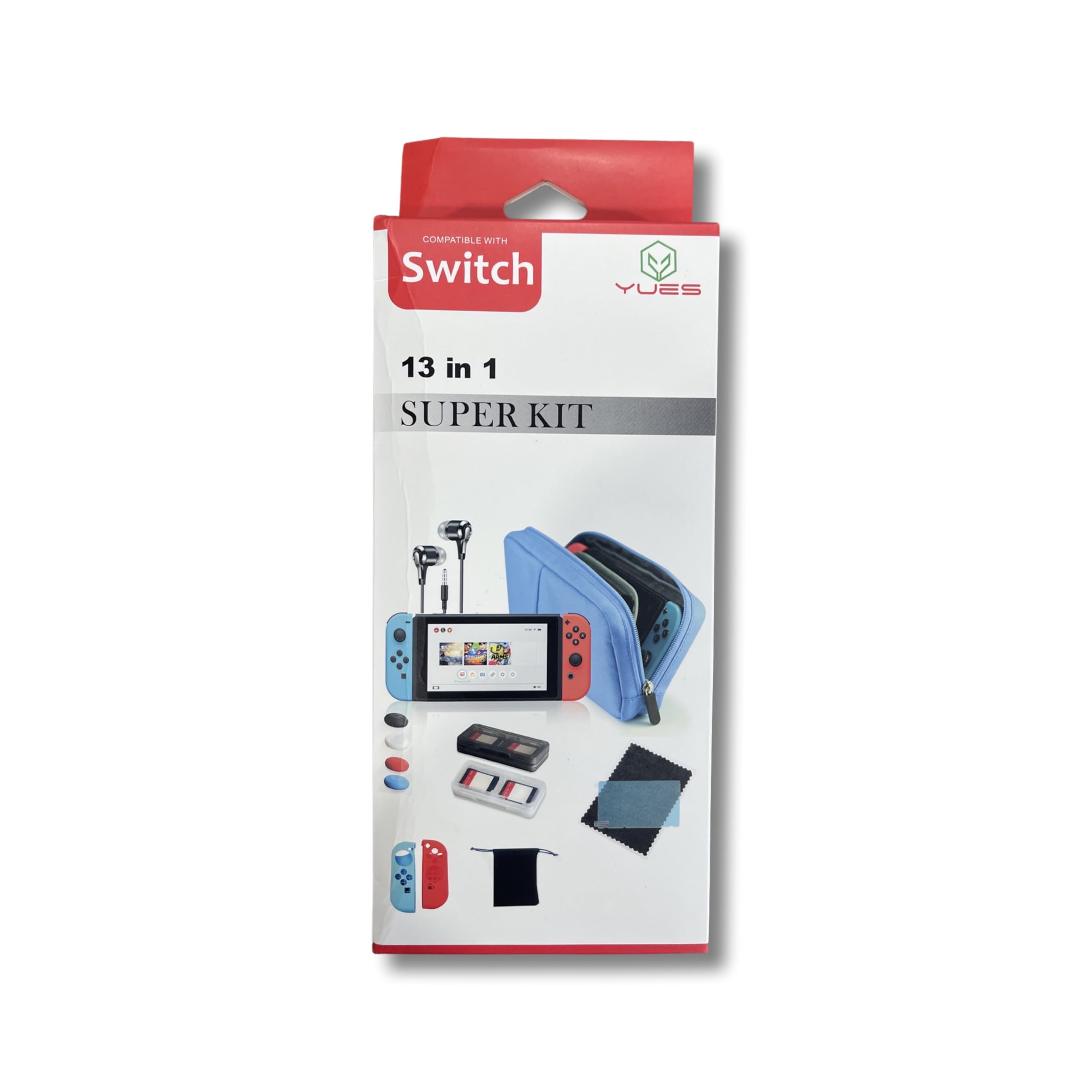 Yues Switch Uyumlu 13 Parça Koruyucu Aksesuar Seti ( Silikon Kılıf / Analog Koruyucu / Ekran Koruyucu / Çanta )