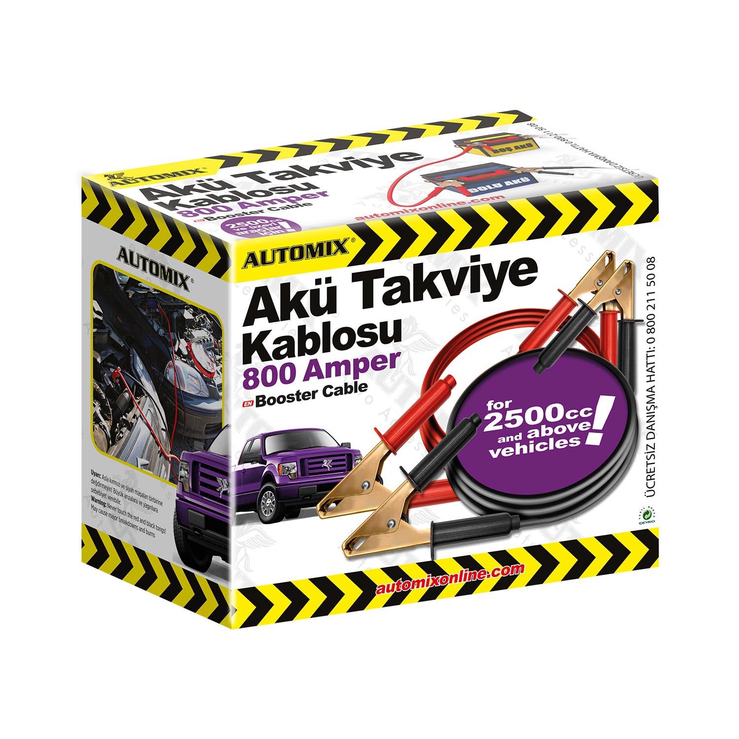 Automix Takviye Kablosu 800 Amp Kutulu | Araç Aküsü İçin Güçlü ve Dayanıklı