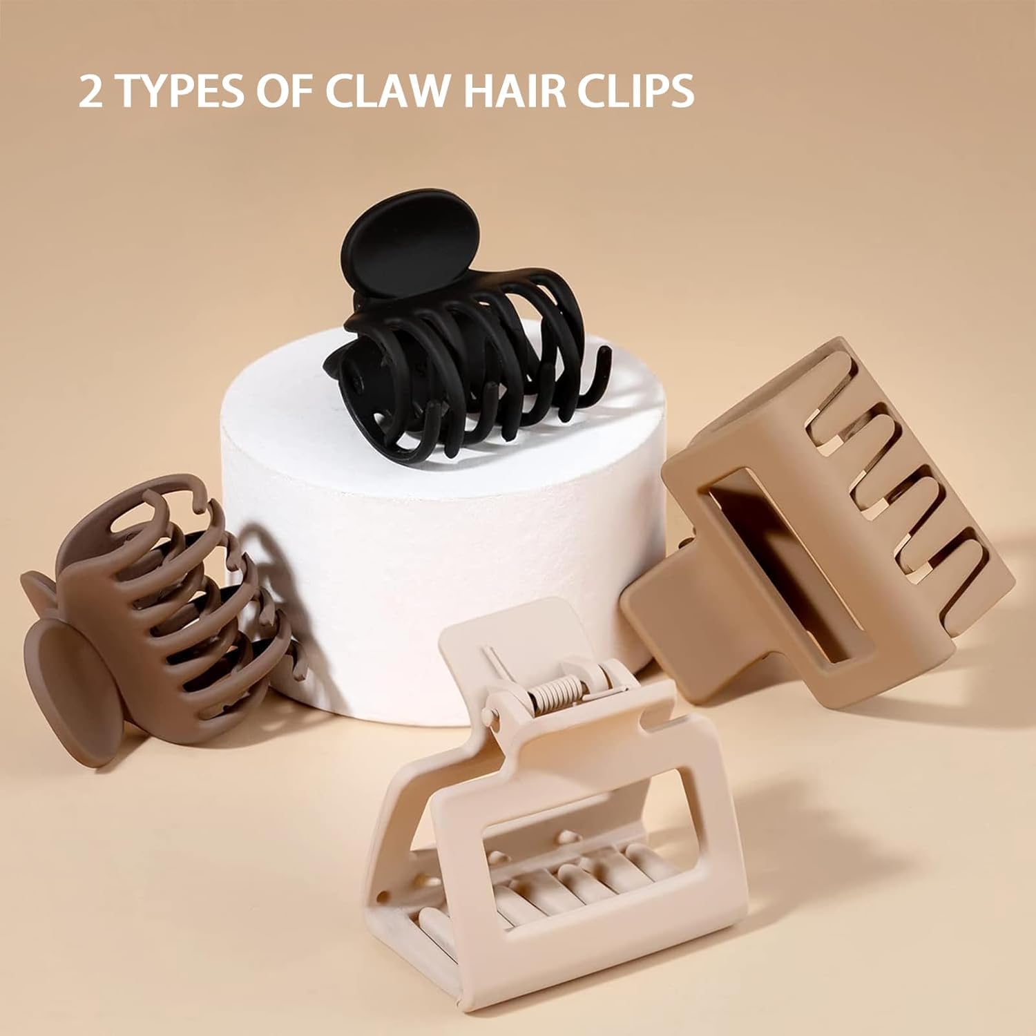 Aputue saç tokası hair buckle, 8 adet mat renkli mandal toka, kare ve çift dişli tasarım, dayanıklı