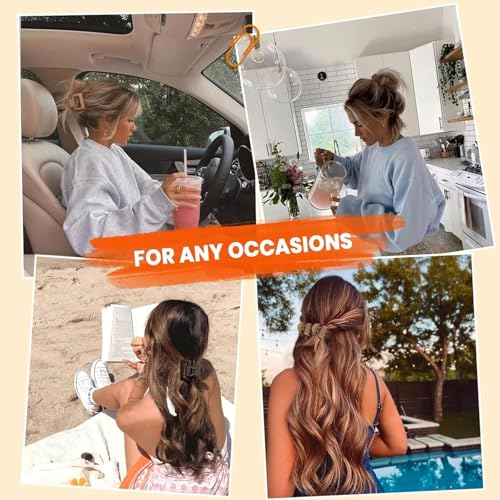 Aputue saç tokası hair buckle, 8 adet mat renkli mandal toka, kare ve çift dişli tasarım, dayanıklı