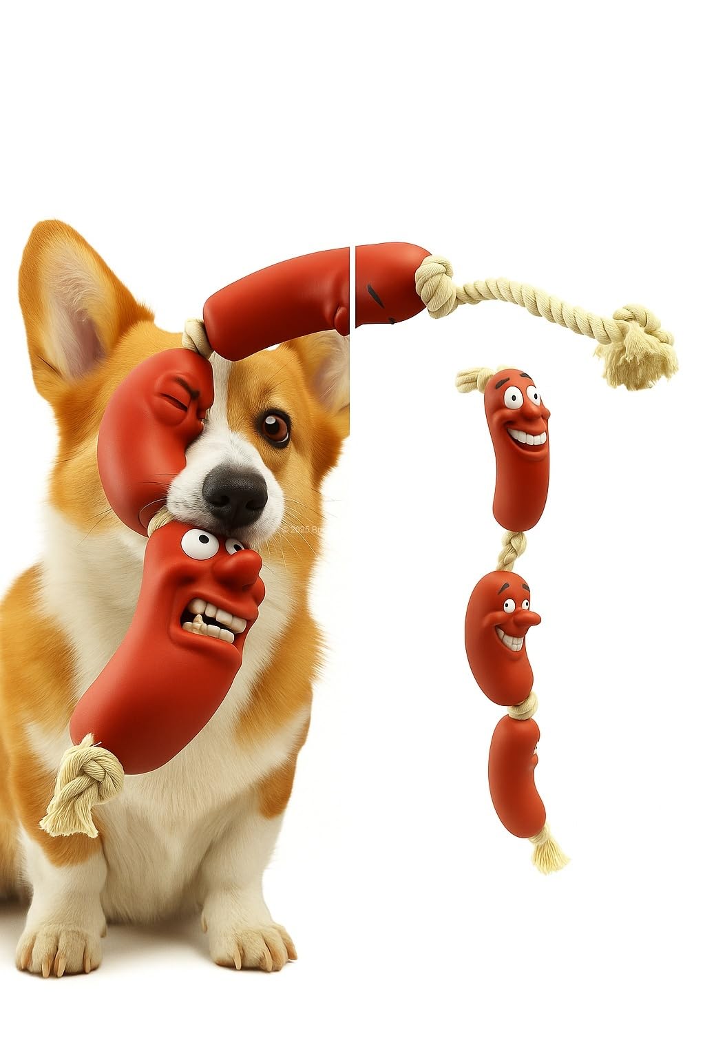 Busstier Sosis Şeklinde Köpek Oyuncağı Dayanıklı Yumuşak Silikon Isırma Oyuncağı Diş Temizliğine Yar