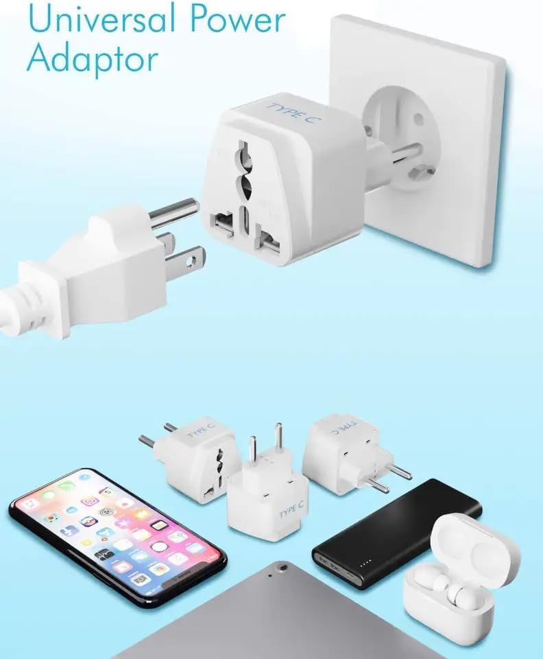 Hadron 4’ü 1 Arada Uluslararası Seyahat Priz Adaptörü, ABD, AB, İngiltere, Avustralya Fiş Tipi, Çokl