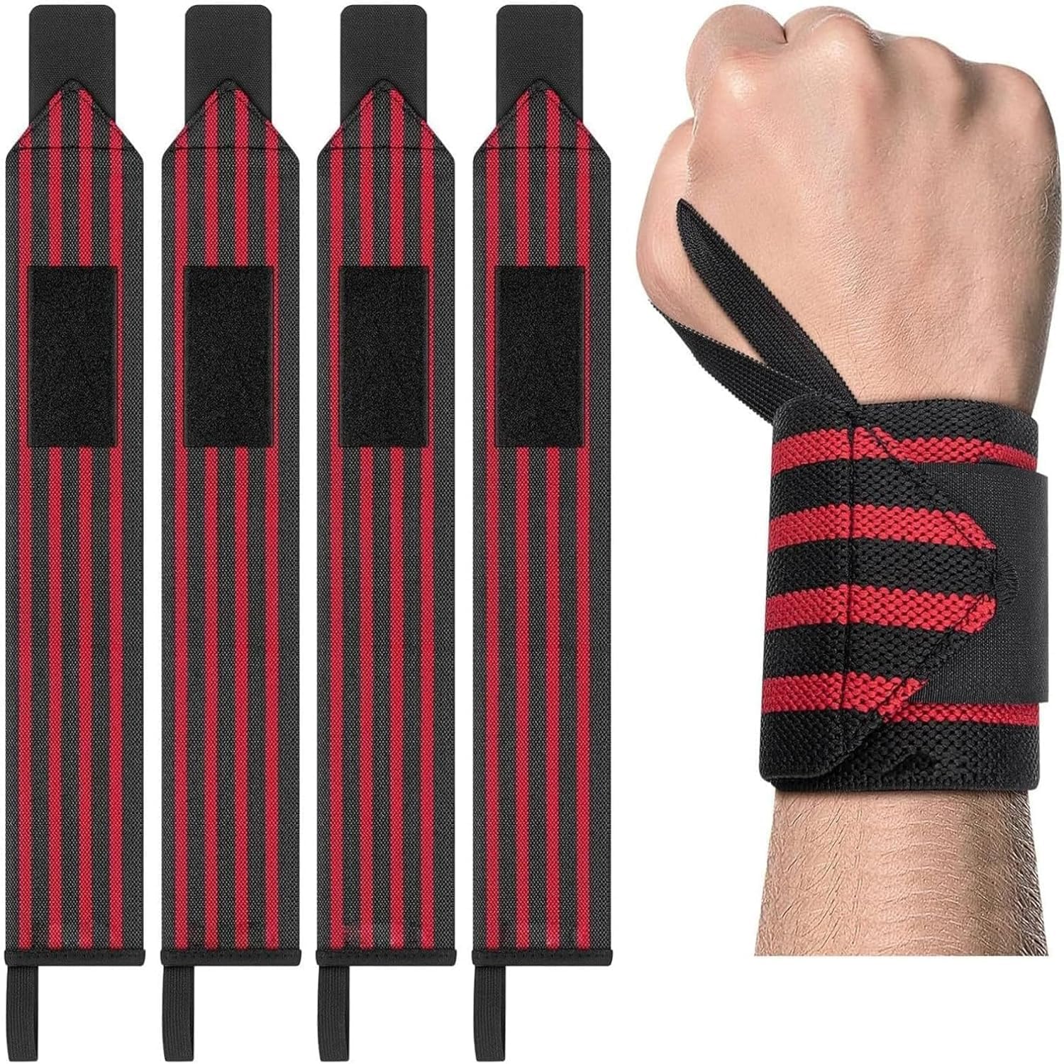 Aputue bilek kayışlı halter tutacağı, 2 adet 50 cm ayarlanabilir fitness desteği, güç antrenmanı ve ağırlık kaldırma için dayanıklı başparmak halkalı elastik bileklik, erkek ve kadın uyumlu