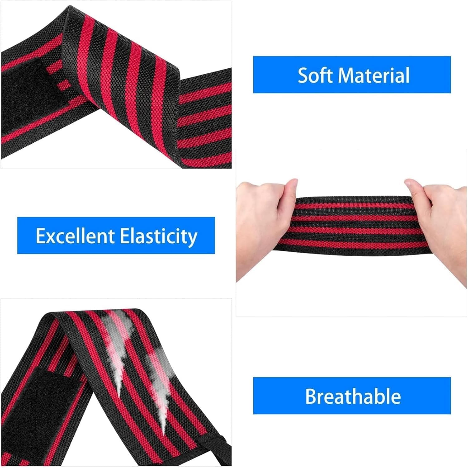 Aputue bilek kayışlı halter tutacağı, 2 adet 50 cm ayarlanabilir fitness desteği, güç antrenmanı ve ağırlık kaldırma için dayanıklı başparmak halkalı elastik bileklik, erkek ve kadın uyumlu