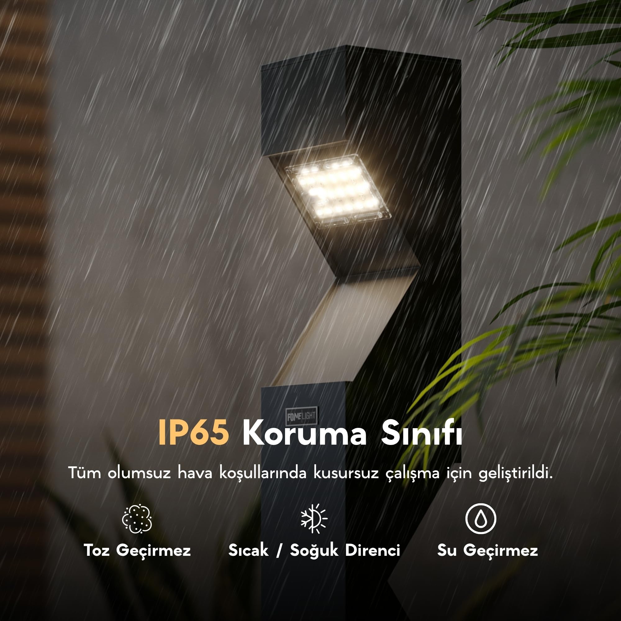 Dualluz Çift Yönlü LED Bahçe Aydınlatma Bollardı, 100 cm Yükseklik, 36W Alüminyum Dış Mekan Yol ve Çim Aydınlatması, 3000K Sıcak Beyaz Işık, Antrasit Renk, Su Geçirmez