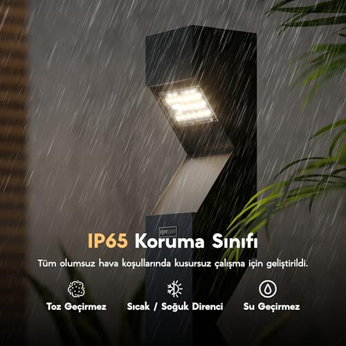 Dualluz Çift Yönlü LED Bahçe Aydınlatma Bollardı, 100 cm Yükseklik, 36W Alüminyum Dış Mekan Yol ve Çim Aydınlatması, 3000K Sıcak Beyaz Işık, Antrasit Renk, Su Geçirmez