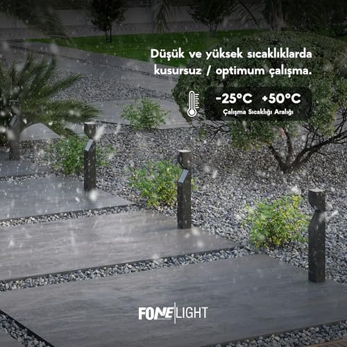 Dualluz Alüminyum Bahçe Aydınlatma Bollardı, 75 cm Yükseklik, LED Yürüyüş Yolu ve Çim Aydınlatması, Antrasit Renk, 3000K Sıcak Beyaz Işık, Su Geçirmez Dış Mekan Lamba
